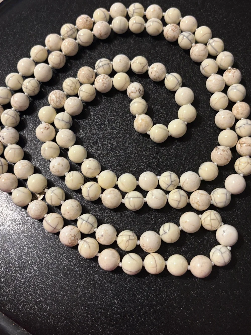 Chico's Cream Howlite-Style‎ Beaded Necklace